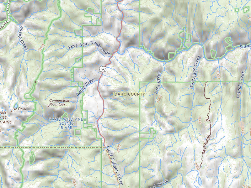 Radar-estimated hail-size map of the storm over Riggins, ID on May 27, 2026