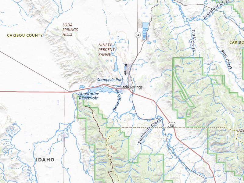 NEXRAD radar-signature map of the hail storm over Soda Springs, ID on Aug 22, 2026