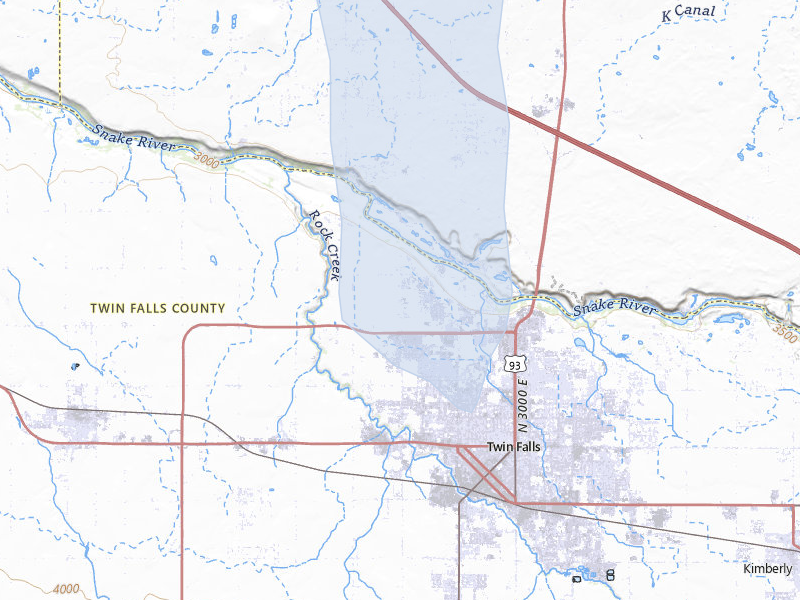 NEXRAD radar-signature map of the hail over Twin Falls, ID