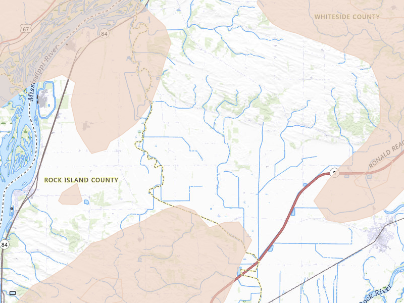Radar-estimated hail-size map of the storm over Albany, IL on Jul 3, 2026