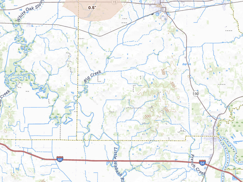 Radar-estimated hail-size map of the storm over Albion, IL