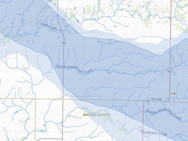 NEXRAD radar-signature map of the hail storm over Alexis, IL on May 4, 2026