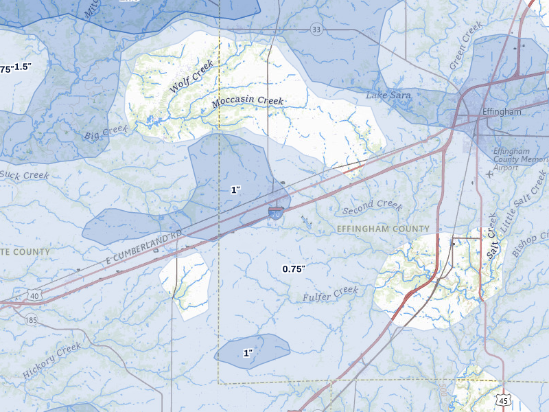 NEXRAD radar-signature map of the hail over Altamont, IL