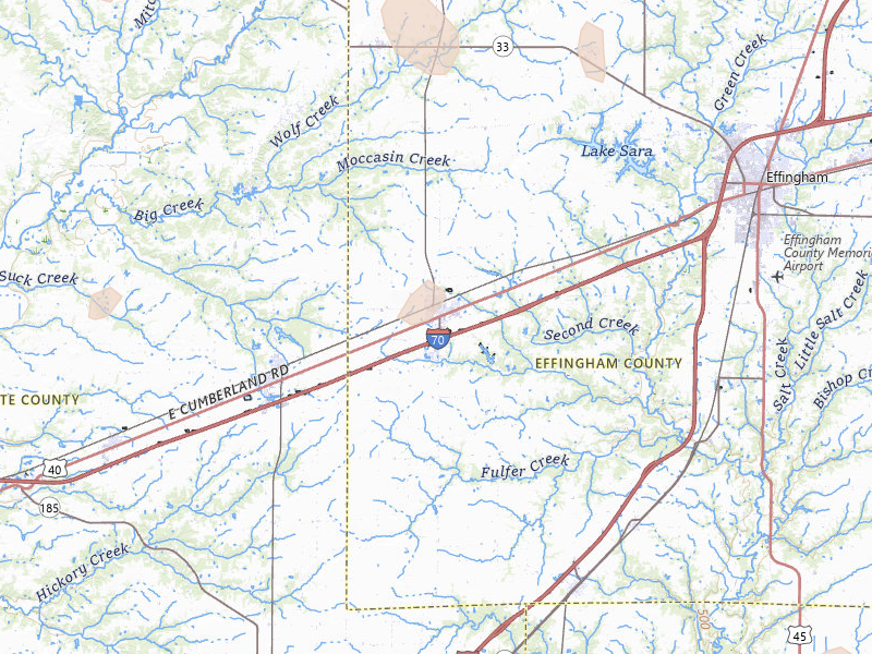 Radar-estimated hail-size map of the storm over Altamont, IL on Jun 11, 2026