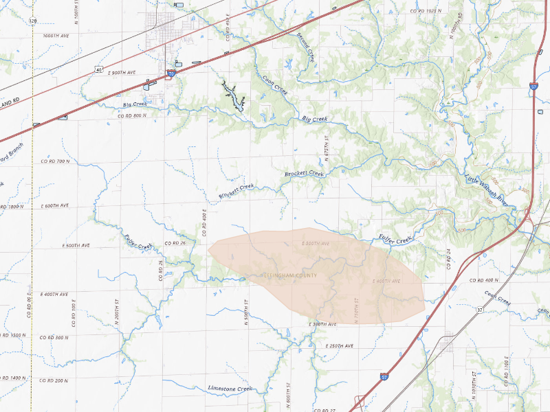 Radar-estimated hail-size map of the storm over Altamont, IL