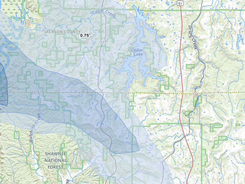 NEXRAD radar-signature map of the hail over Alto Pass, IL