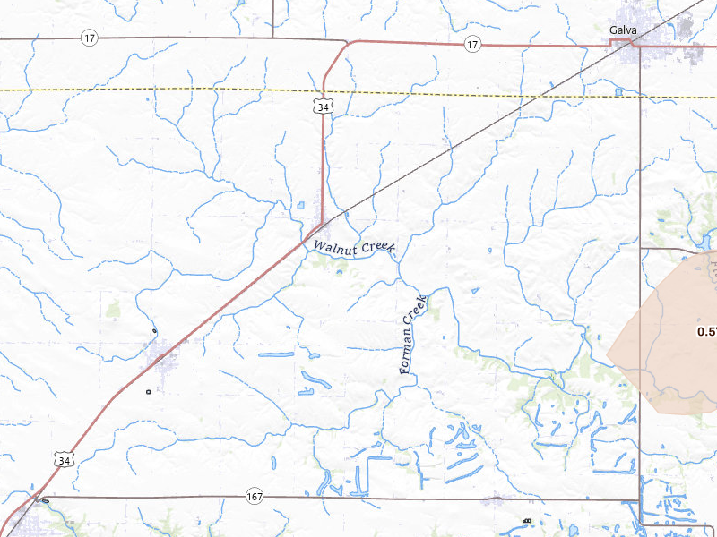 Radar-estimated hail-size map of the storm over Altona, IL on Apr 2, 2026
