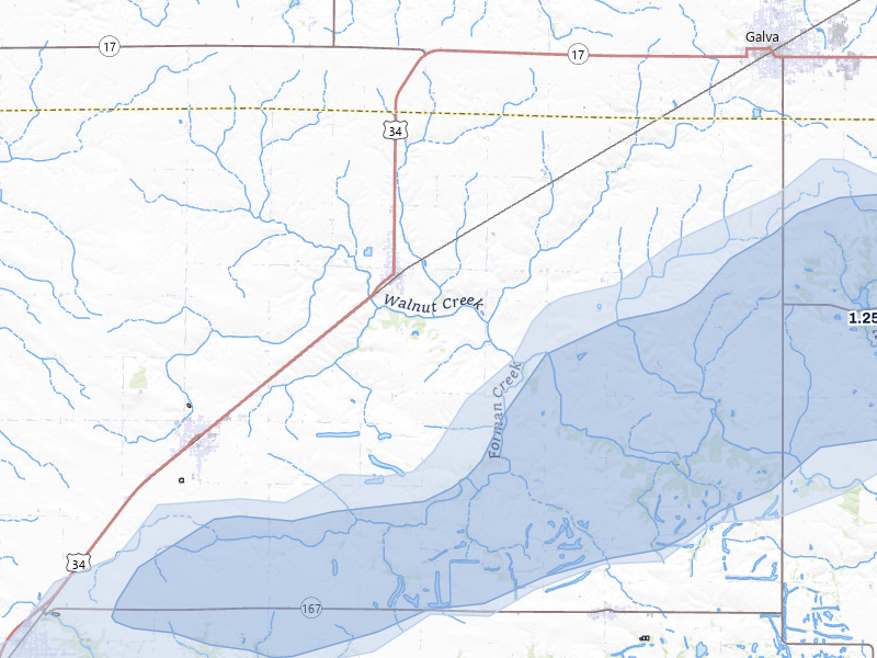 NEXRAD radar-signature map of the hail over Altona, IL