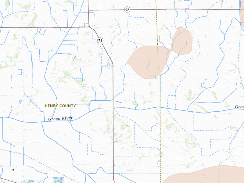 Radar-estimated hail-size map of the storm over Annawan, IL on Aug 11, 2026