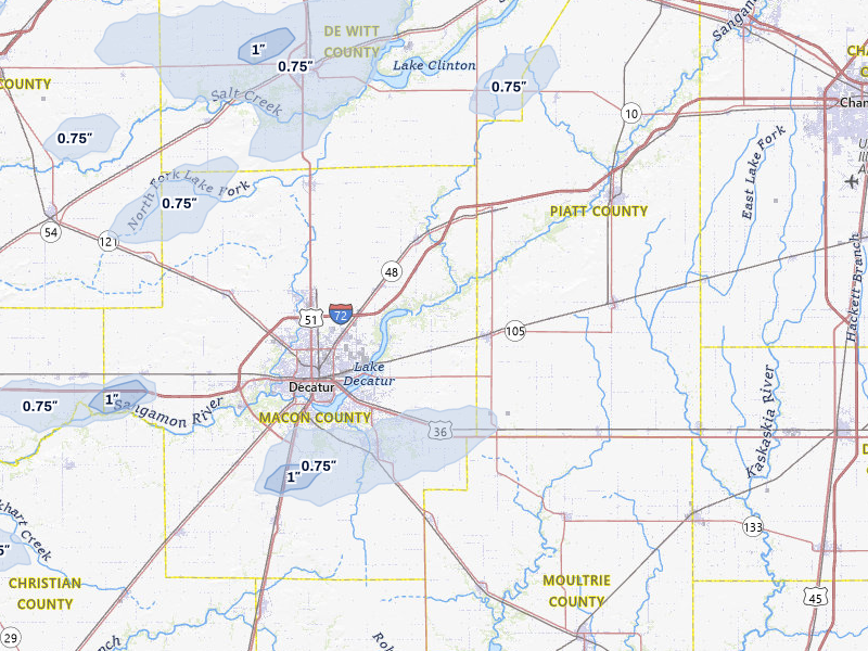 NEXRAD radar-signature map of the hail storm over Argenta, IL on Mar 31, 2026