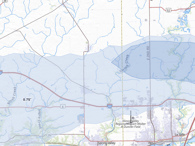 NEXRAD radar-signature map of the hail storm over Arlington, IL on May 4, 2026