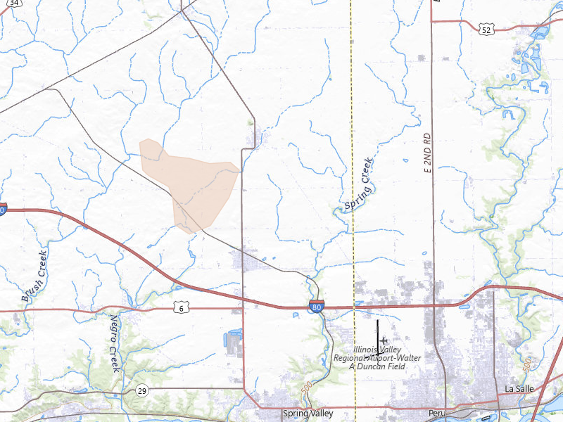 Radar-estimated hail-size map of the storm over Arlington, IL on Jul 3, 2026