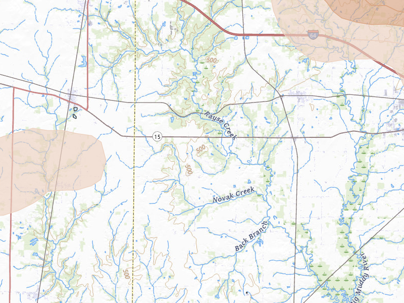 Radar-estimated hail-size map of the storm over Ashley, IL on May 16, 2026
