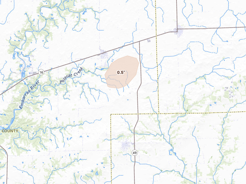 Radar-estimated hail-size map of the storm over Ashmore, IL