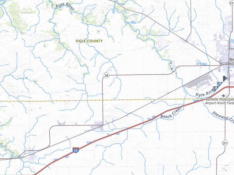 Radar-estimated hail-size map of the storm over Ashton, IL on Mar 10, 2026