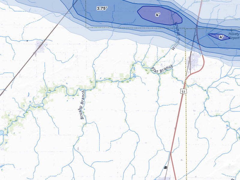 NEXRAD radar-signature map of the hail storm over Assumption, IL on Mar 26, 2026