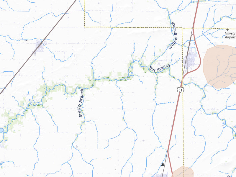 Radar-estimated hail-size map of the storm over Assumption, IL on Jul 3, 2026