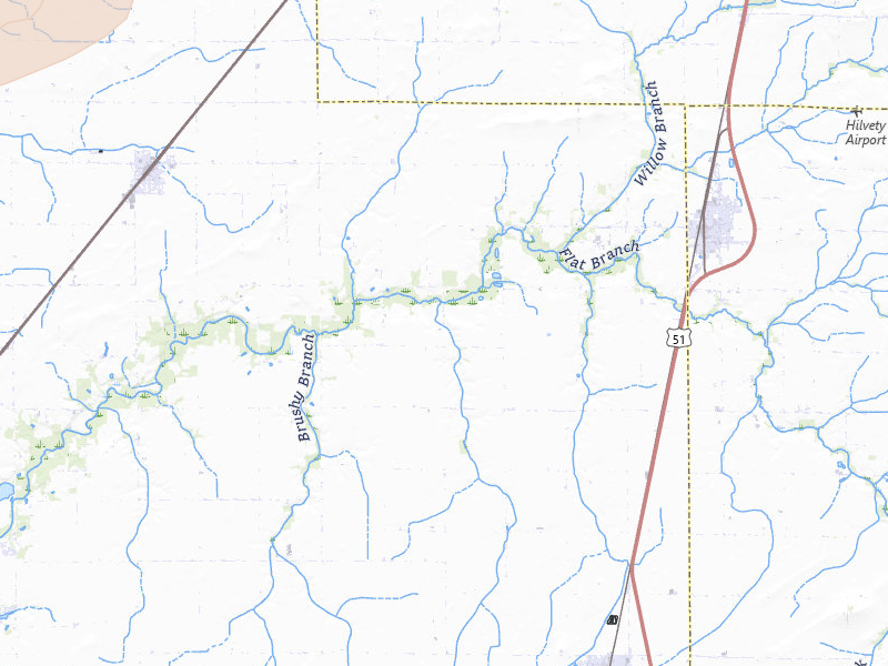 Radar-estimated hail-size map of the storm over Assumption, IL on Jul 4, 2026