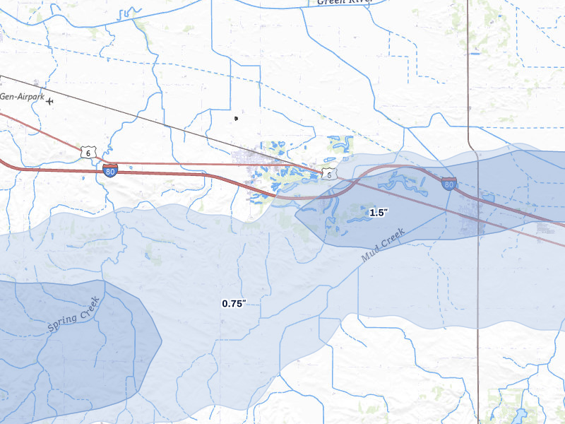 NEXRAD radar-signature map of the hail storm over Atkinson, IL on Mar 30, 2026