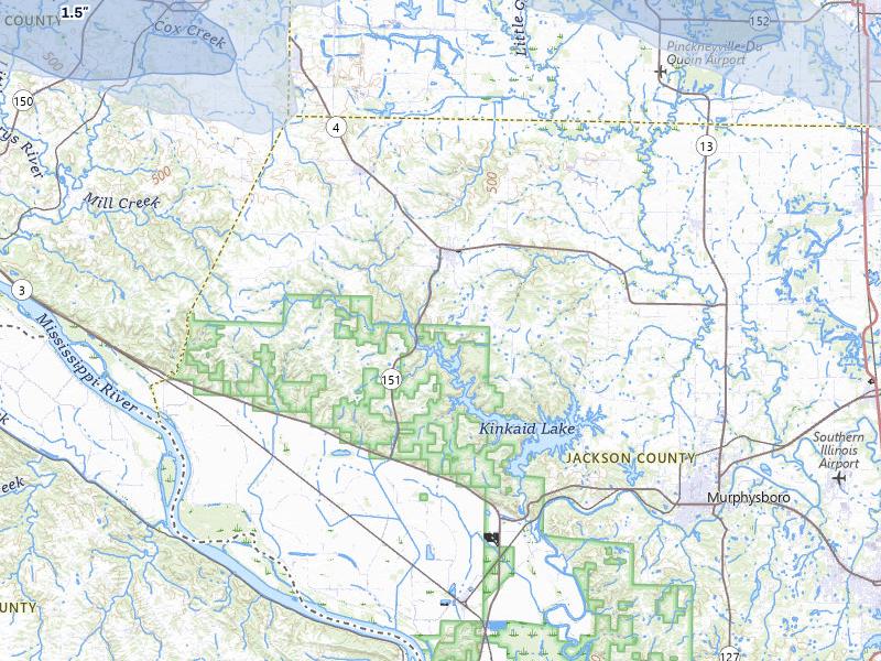 NEXRAD radar-signature map of the hail storm over Ava, IL on Jul 10, 2026