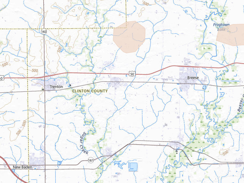 Radar-estimated hail-size map of the storm over Aviston, IL on Jun 21, 2026