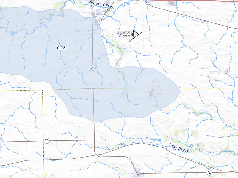 NEXRAD radar-signature map of the hail storm over Baileyville, IL on Mar 30, 2026