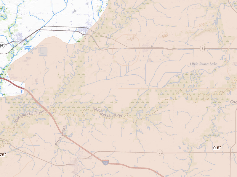 Radar-estimated hail-size map of the storm over Bartelso, IL on Apr 27, 2026
