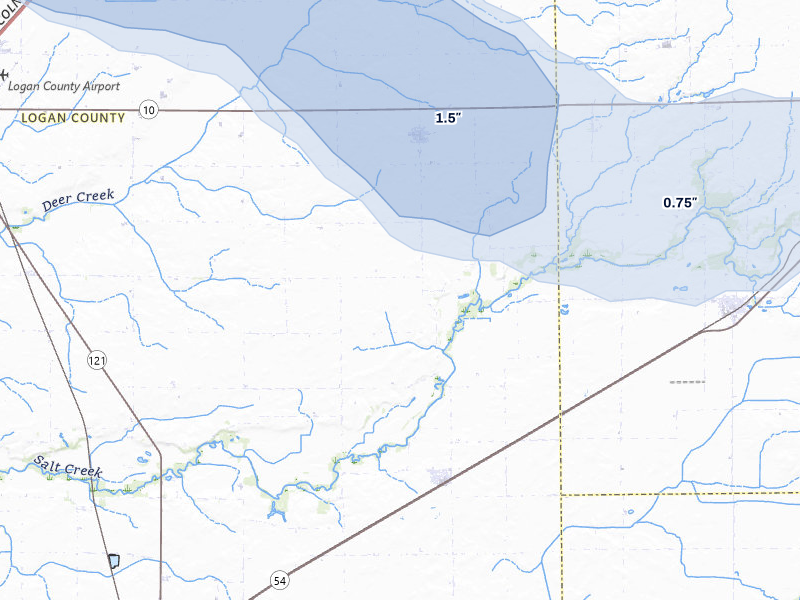NEXRAD radar-signature map of the hail storm over Beason, IL on May 4, 2026