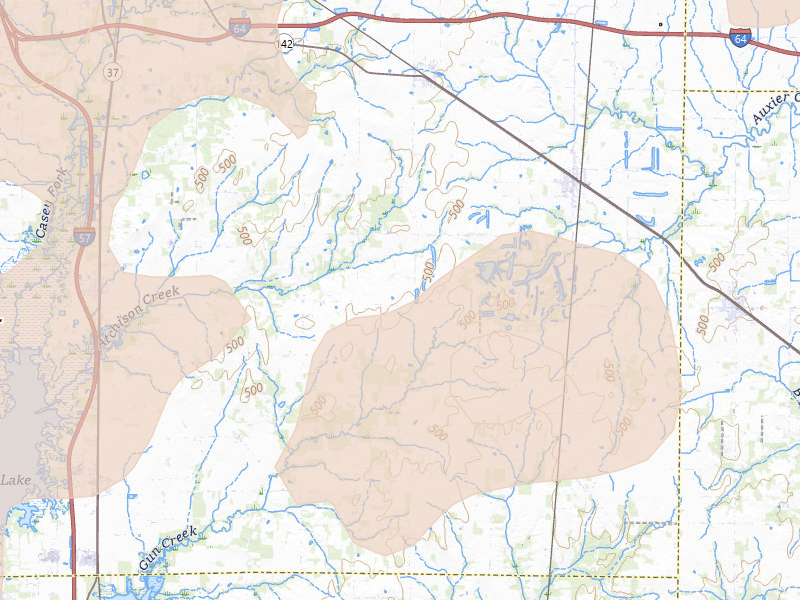 Radar-estimated hail-size map of the storm over Belle Rive, IL on Apr 27, 2026