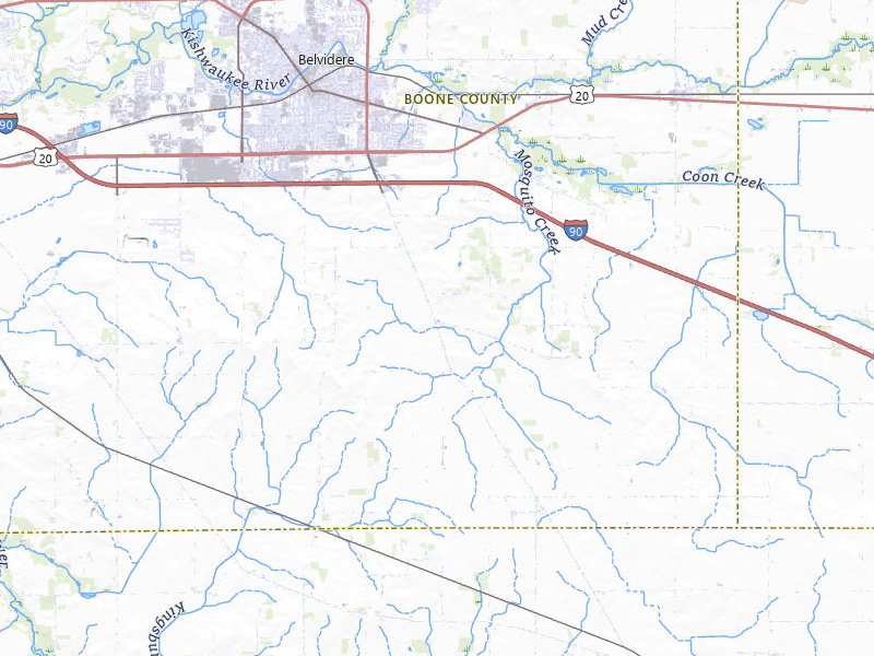 Radar-estimated hail-size map of the storm over Belvidere, IL on Mar 30, 2026