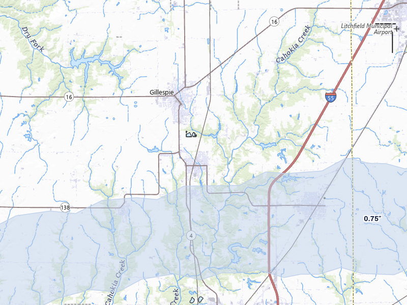 NEXRAD radar-signature map of the hail storm over Benld, IL on Mar 3, 2026