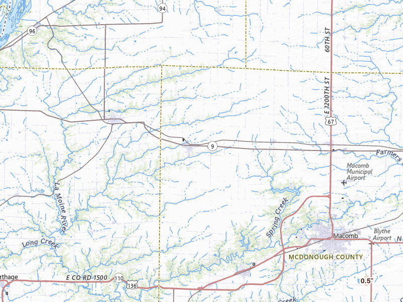 Radar-estimated hail-size map of the storm over Blandinsville, IL on Mar 26, 2026