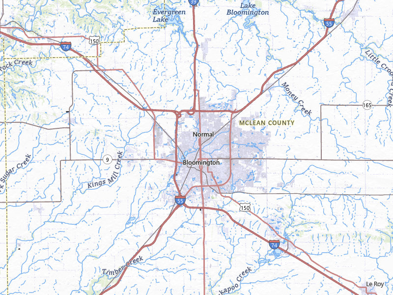 Radar-estimated hail-size map of the storm over Bloomington, IL on Mar 31, 2026
