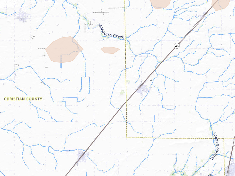 Radar-estimated hail-size map of the storm over Blue Mound, IL on Mar 3, 2026