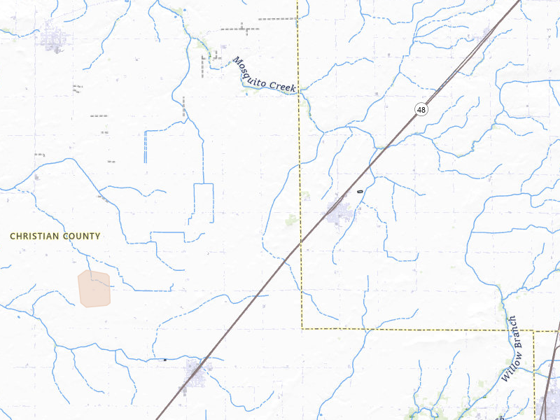 Radar-estimated hail-size map of the storm over Blue Mound, IL on May 3, 2026