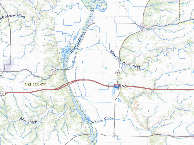 Radar-estimated hail-size map of the storm over Bluffs, IL on Mar 10, 2026