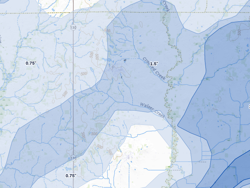 NEXRAD radar-signature map of the hail over Bone Gap, IL