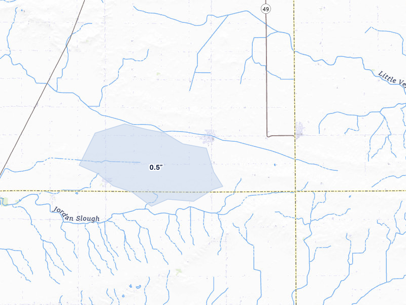NEXRAD radar-signature map of the hail storm over Broadlands, IL on May 4, 2026