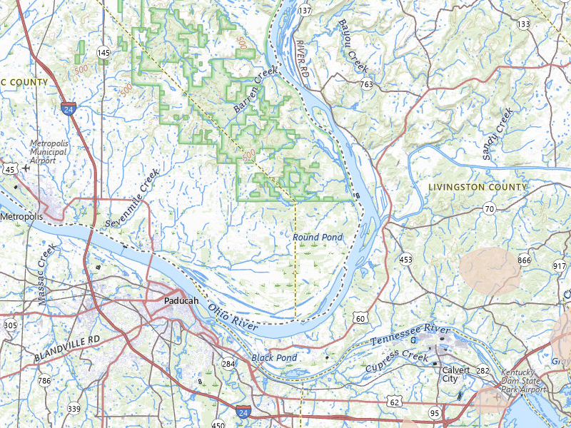 Radar-estimated hail-size map of the storm over Brookport, IL on Jul 9, 2026