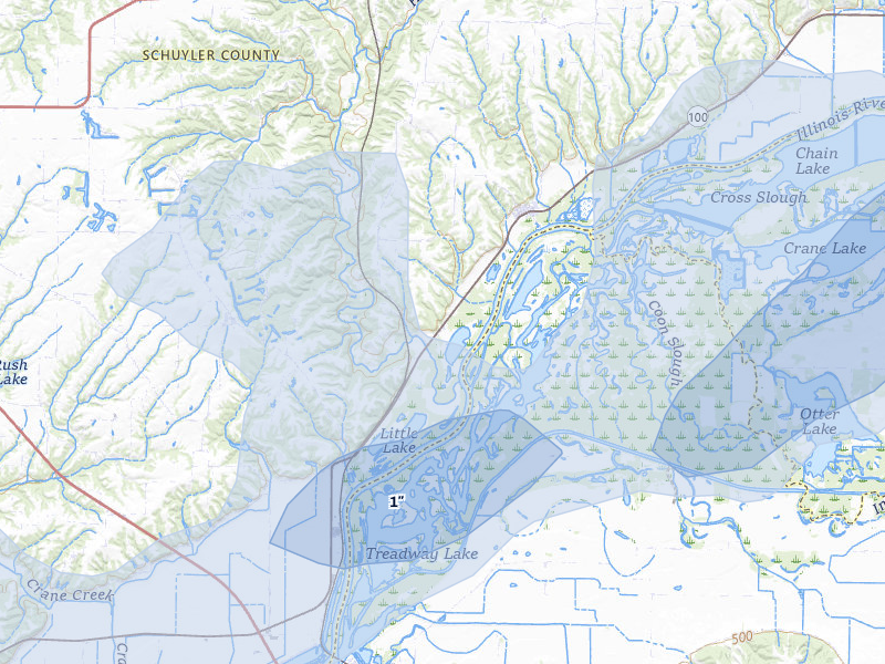 NEXRAD radar-signature map of the hail over Browning, IL