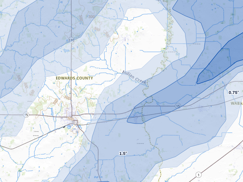 NEXRAD radar-signature map of the hail over Browns, IL