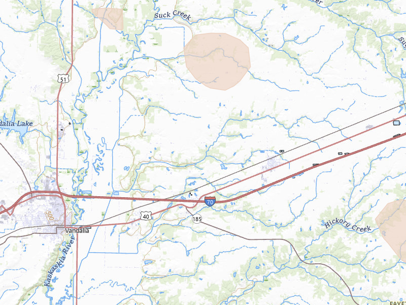 Radar-estimated hail-size map of the storm over Brownstown, IL on May 3, 2026