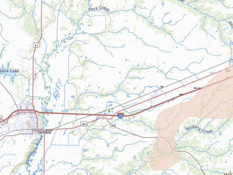 Radar-estimated hail-size map of the storm over Brownstown, IL on Jul 3, 2026