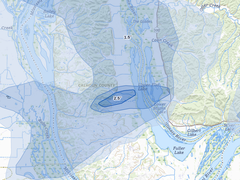NEXRAD radar-signature map of the hail storm over Brussels, IL on May 31, 2026