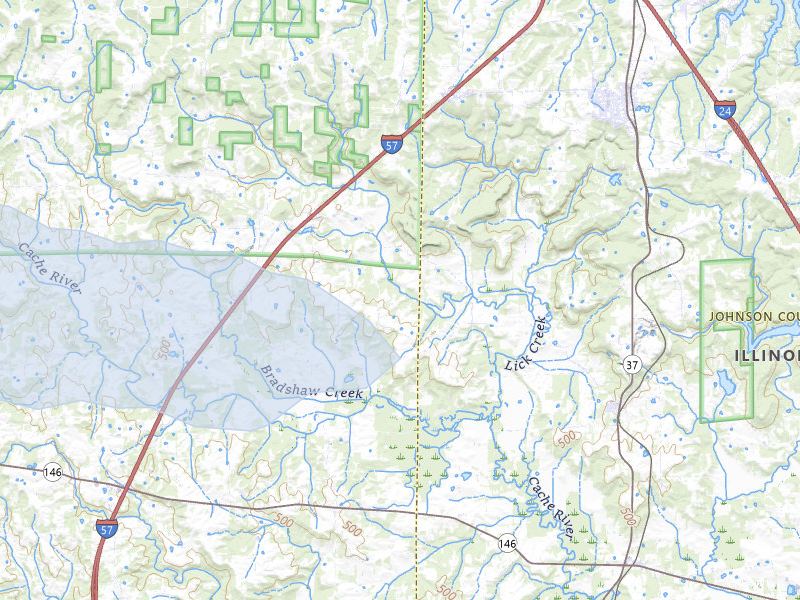 NEXRAD radar-signature map of the hail storm over Buncombe, IL on May 31, 2026