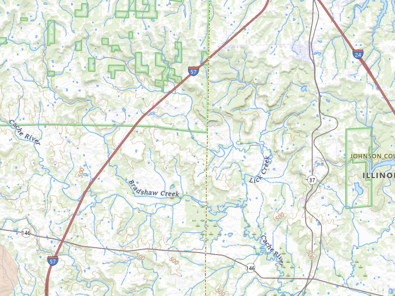 Radar-estimated hail-size map of the storm over Buncombe, IL on Jul 8, 2026