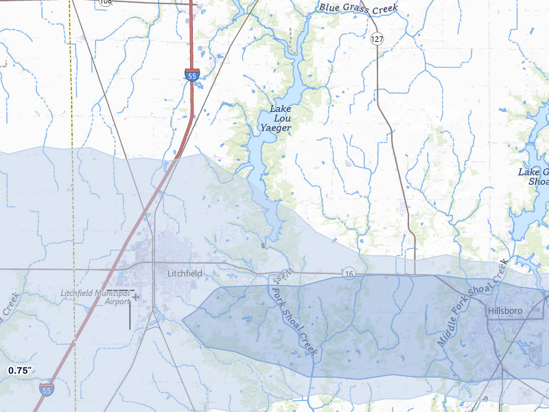 NEXRAD radar-signature map of the hail storm over Butler, IL on May 4, 2026