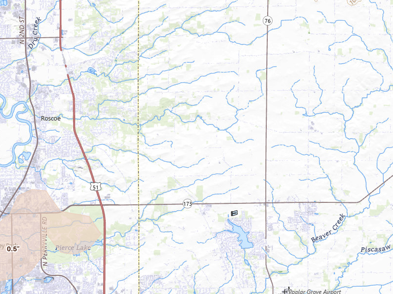 Radar-estimated hail-size map of the storm over Caledonia, IL on Mar 30, 2026