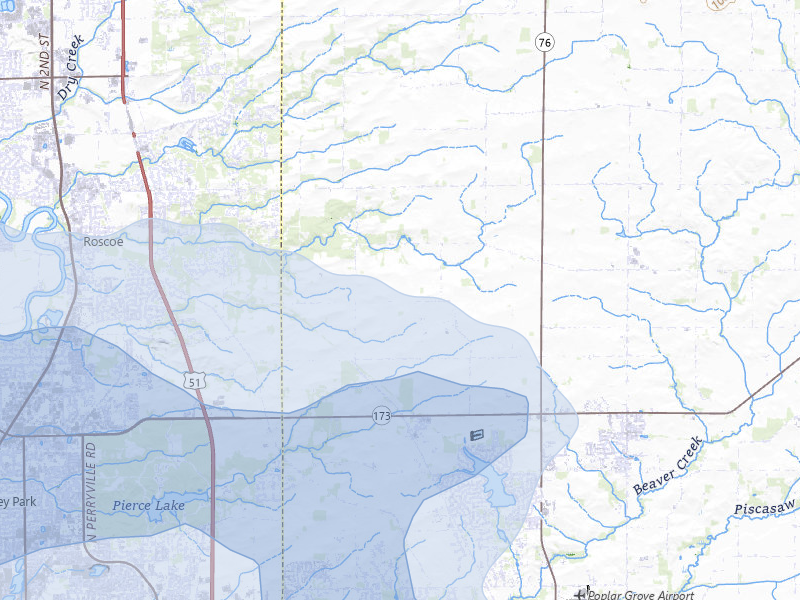 NEXRAD radar-signature map of the hail storm over Caledonia, IL on Mar 30, 2026