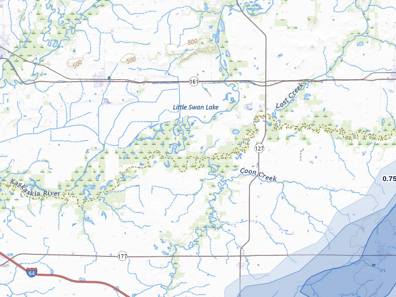 NEXRAD radar-signature map of the hail storm over Carlyle, IL on May 16, 2026